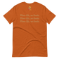 Short-Sleeve Unisex T-Shirt (Red "fear" Bold colors front and back)