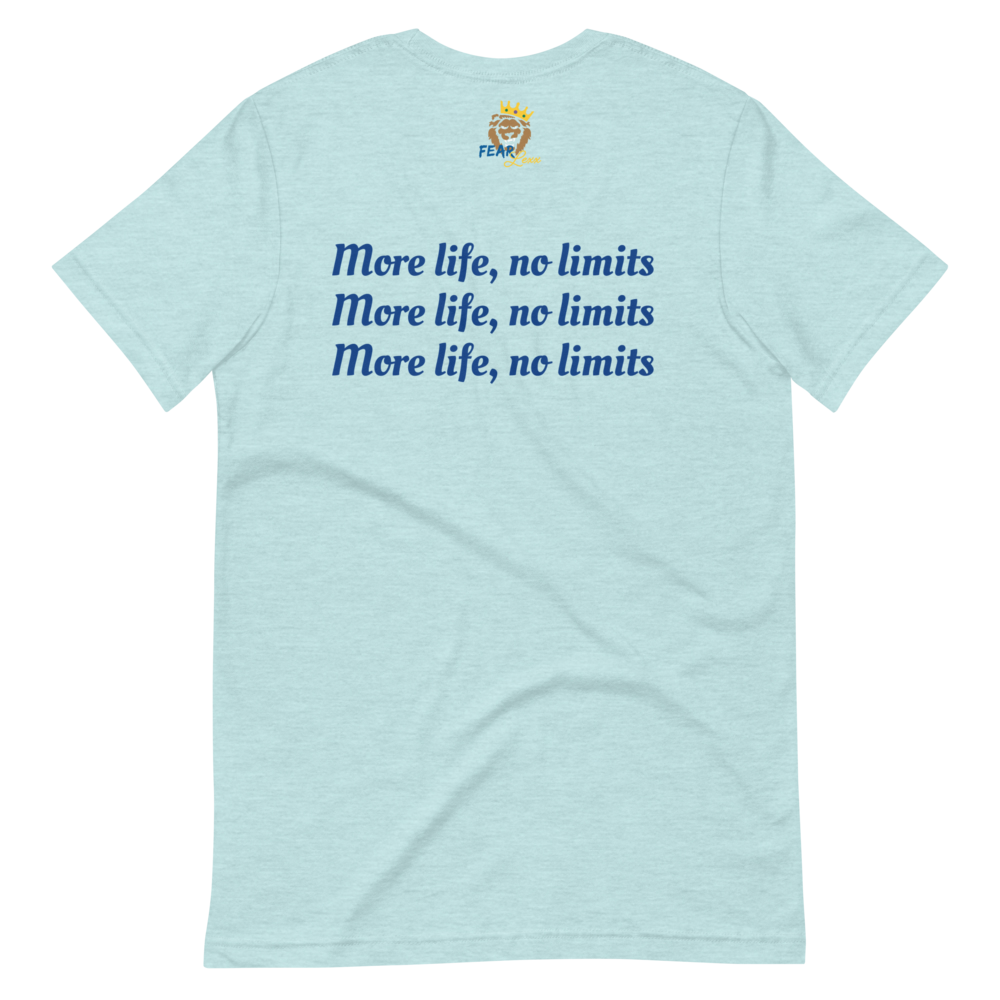 Short-Sleeve Unisex T-Shirt (Blue "fear" soft colors front and back)