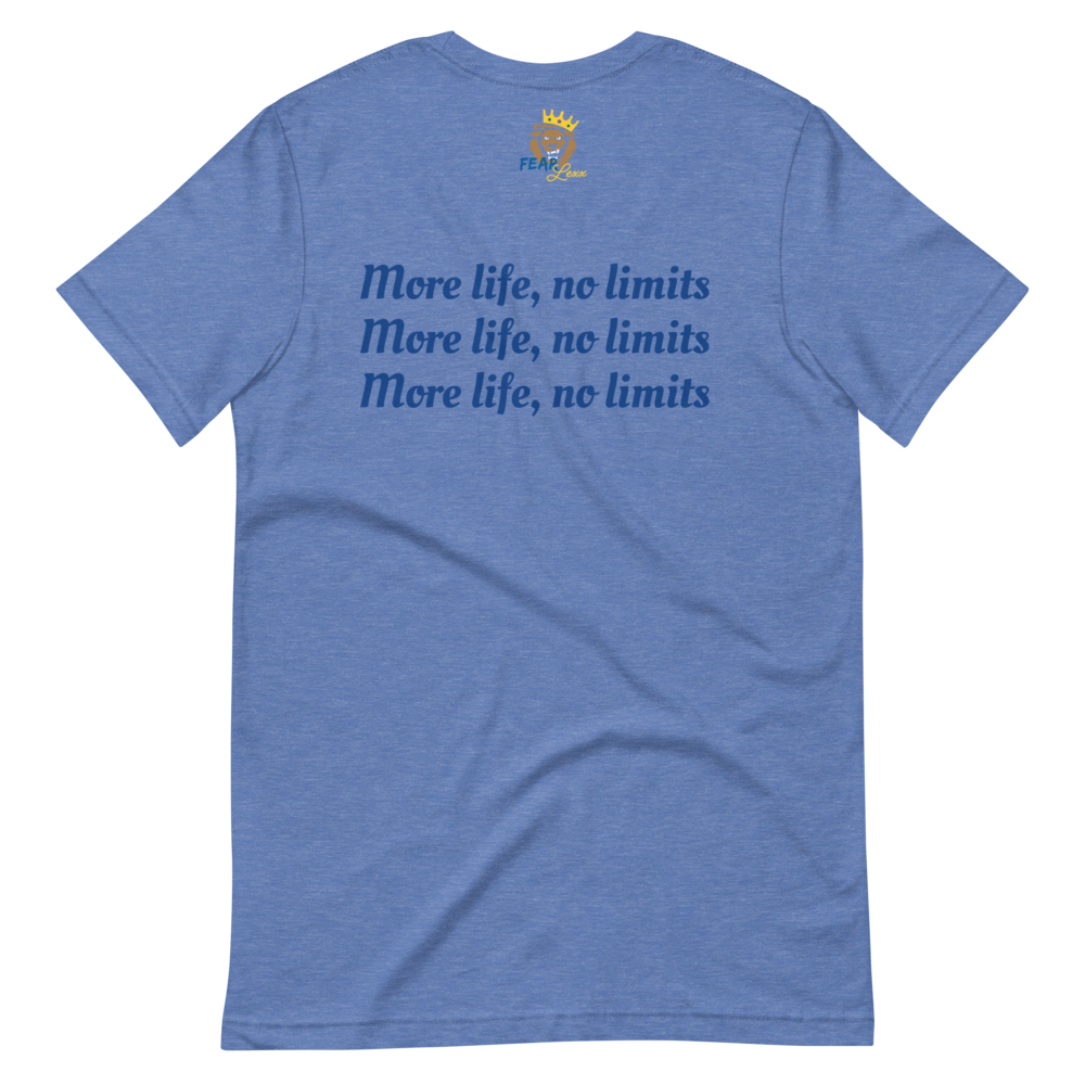 Short-Sleeve Unisex T-Shirt (Blue "fear" soft colors front and back)