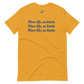 Short-Sleeve Unisex T-Shirt (Blue "fear" soft colors front and back)