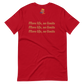 Short-Sleeve Unisex T-Shirt (Blue "fear" Bold colors front and back)