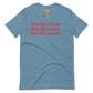 Short-Sleeve Unisex T-Shirt (Red "fear" soft colors front and back)