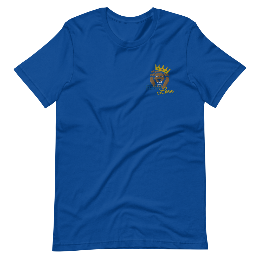 Short-Sleeve Embroidered Unisex T-Shirt ("Blue" Fear)