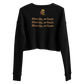 Women's Crop Sweatshirt (Red "fear" front and back)