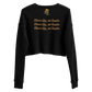 Women's Crop Sweatshirt (Blue "fear" front and back)