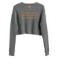 Women's Crop Sweatshirt (Blue "fear" front and back)
