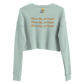 Women's Crop Sweatshirt (Blue "fear" front and back)