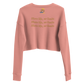 Women's Crop Sweatshirt (Blue "fear" front and back)