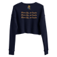 Women's Crop Sweatshirt (Blue "fear" front and back)
