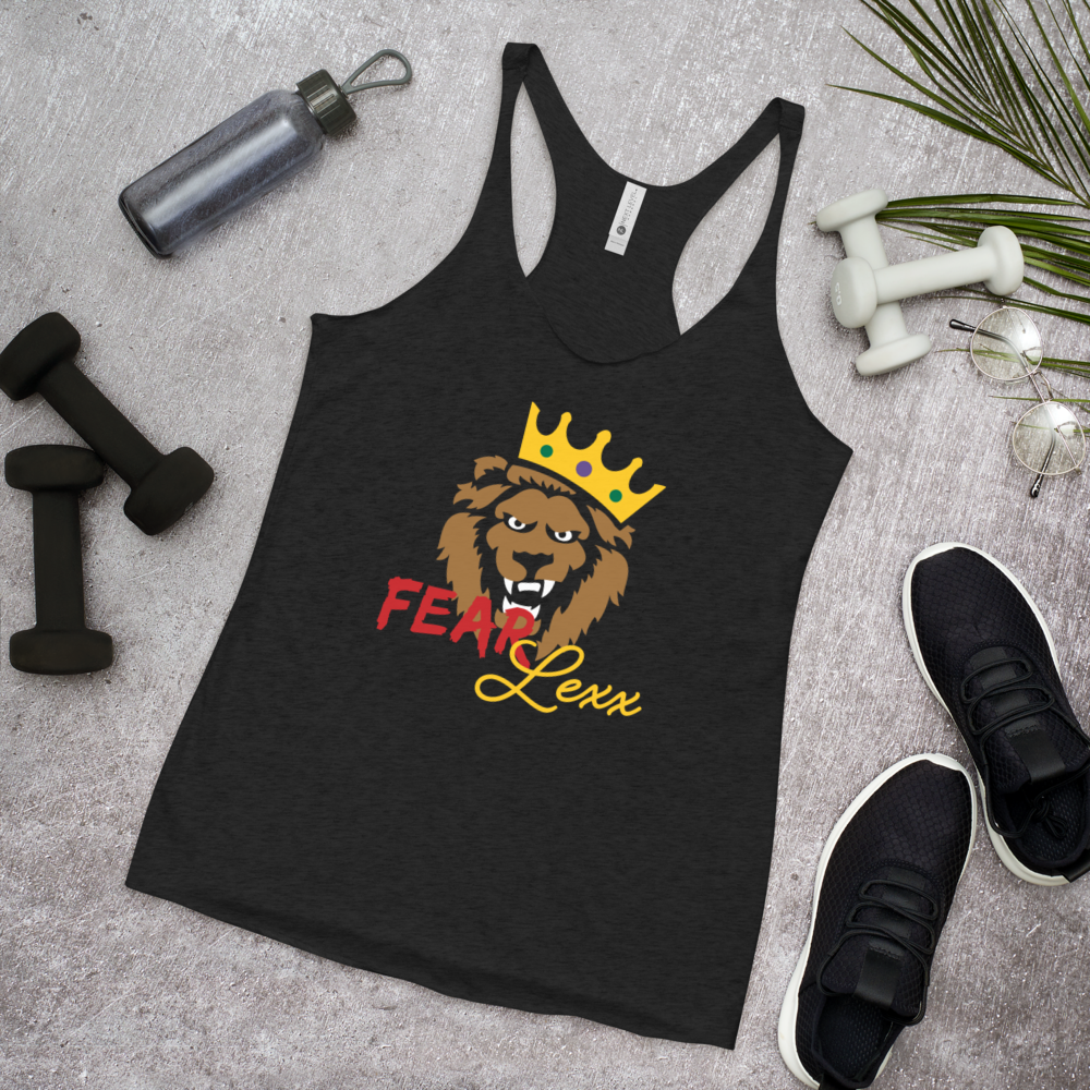 Women's Racerback Tank (Red "fear" front and back)