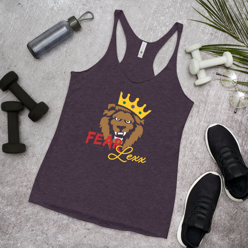 Women's Racerback Tank (Red "fear" front and back)