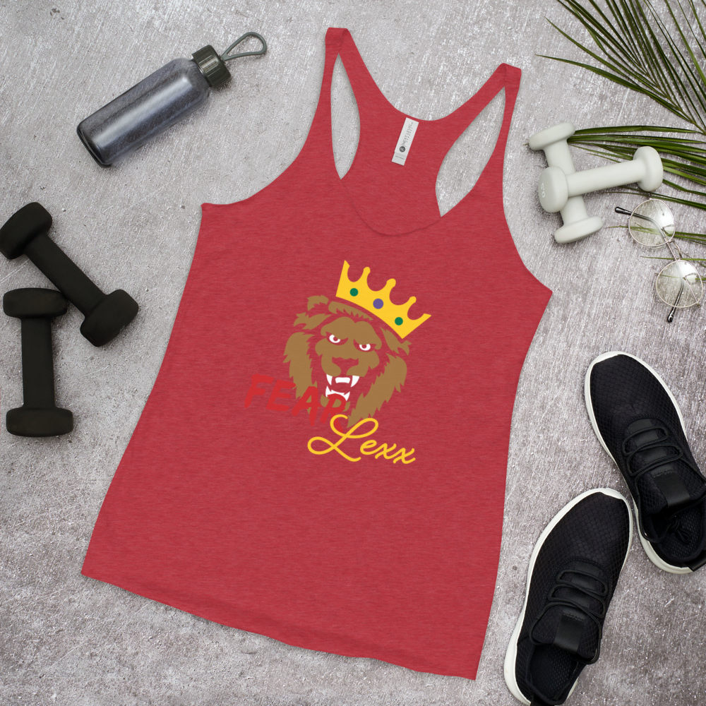 Women's Racerback Tank (Red "fear" front and back)