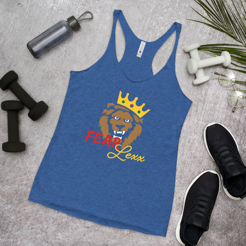 Women's Racerback Tank (Red "fear" front and back)