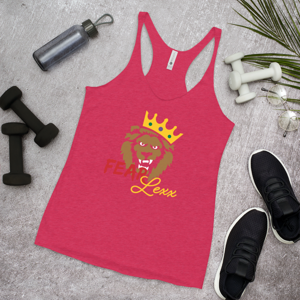 Women's Racerback Tank (Red "fear" front and back)