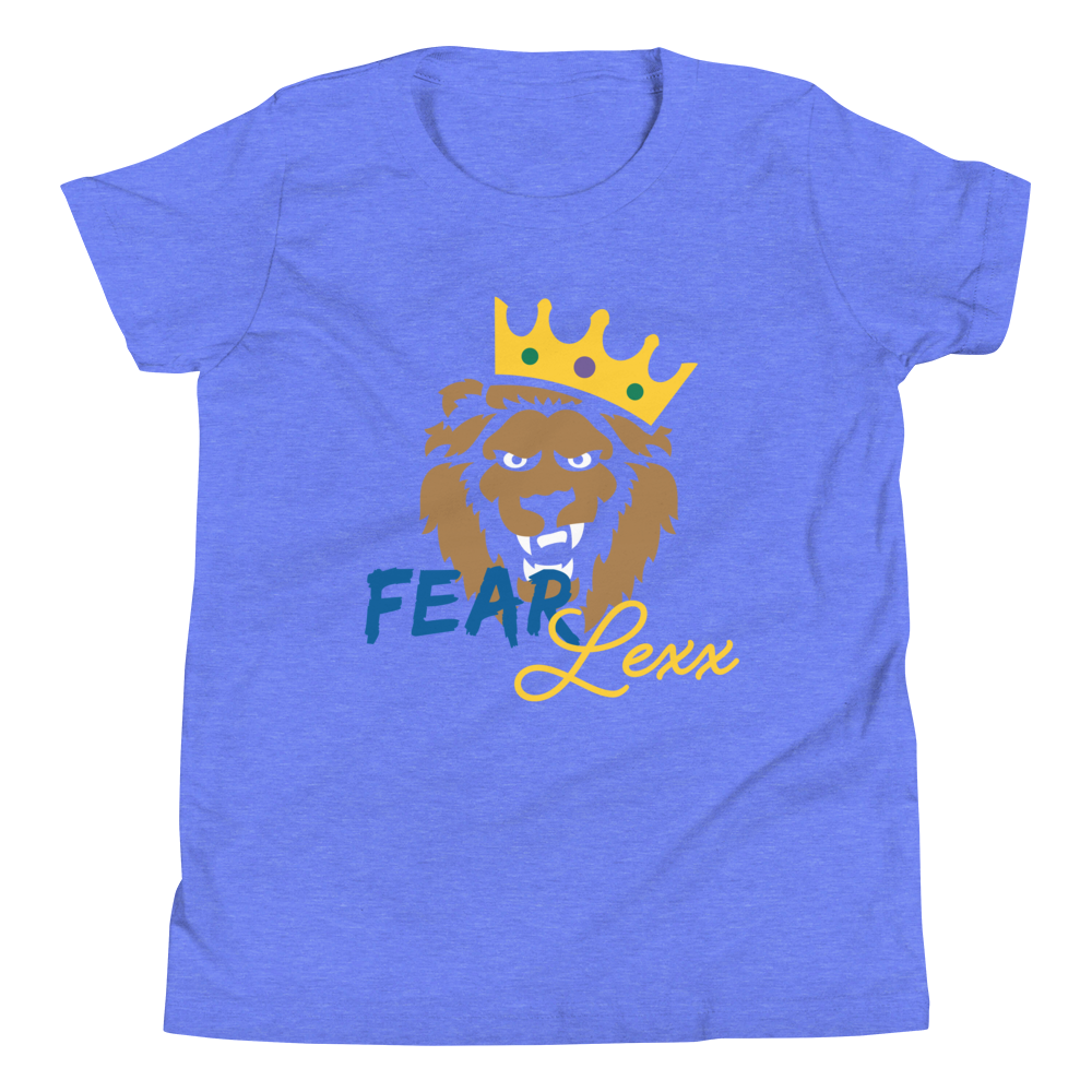 Youth Short Sleeve Unisex T-Shirt (Blue "fear" front & back)