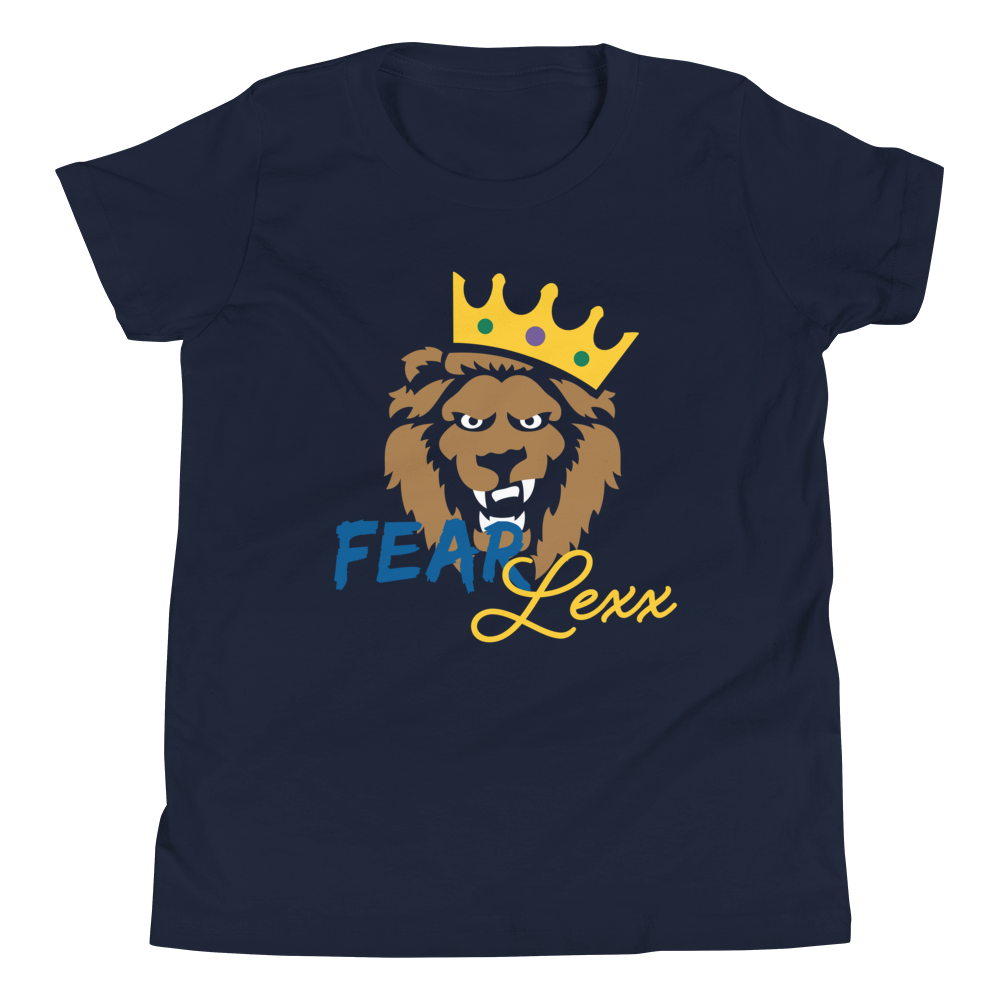 Youth Short Sleeve Unisex T-Shirt (Blue "fear" front & back)