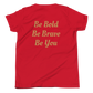 Youth Short Sleeve Unisex T-Shirt (Red "fear" front & back)